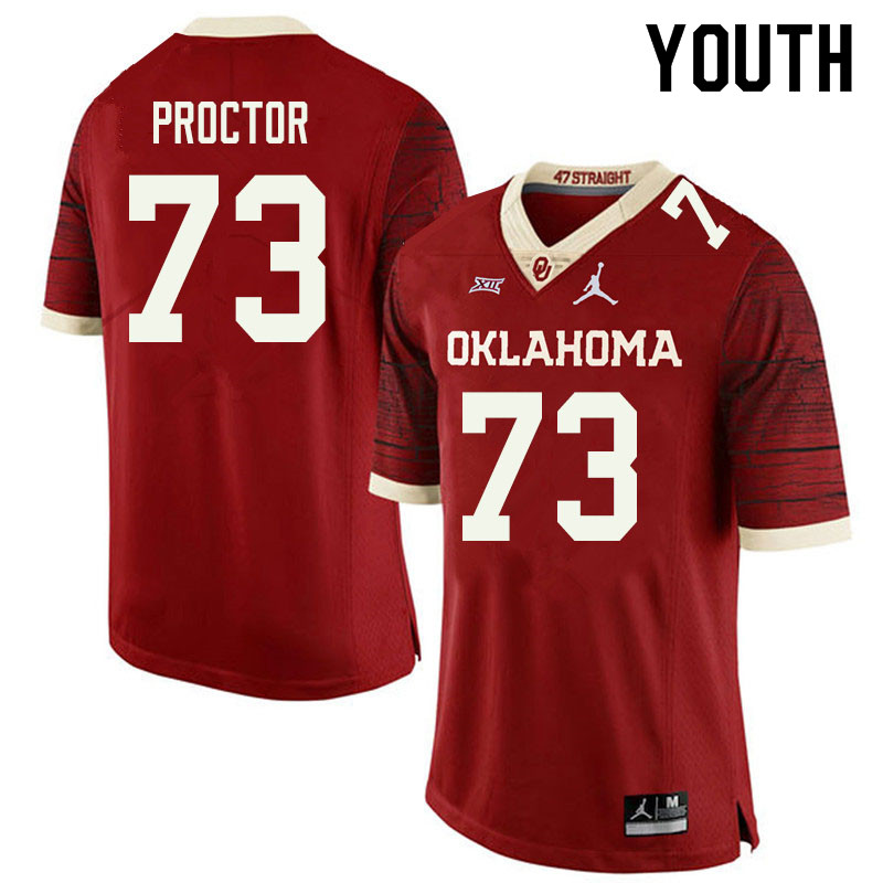Jordan Brand Youth #73 R.J. Proctor Oklahoma Sooners College Football Jerseys Sale-Retro